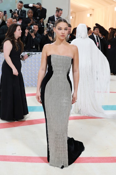 Madelyn Cline attends The 2023 Met Gala Celebrating "Karl Lagerfeld: A Line Of Beauty" at The Metrop...