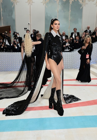 Kendall Jenner attends The 2023 Met Gala Celebrating "Karl Lagerfeld: A Line Of Beauty" at The Metro...