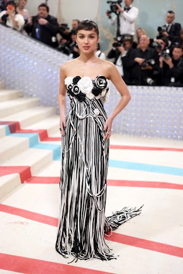 Olivia Rodrigo attends The 2023 Met Gala Celebrating "Karl Lagerfeld: A Line Of Beauty" at The Metro...