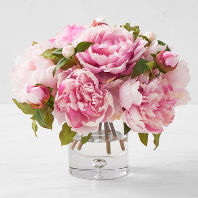 Mother's Day flower delivery 2023: these faux pink peonies in a glass vase