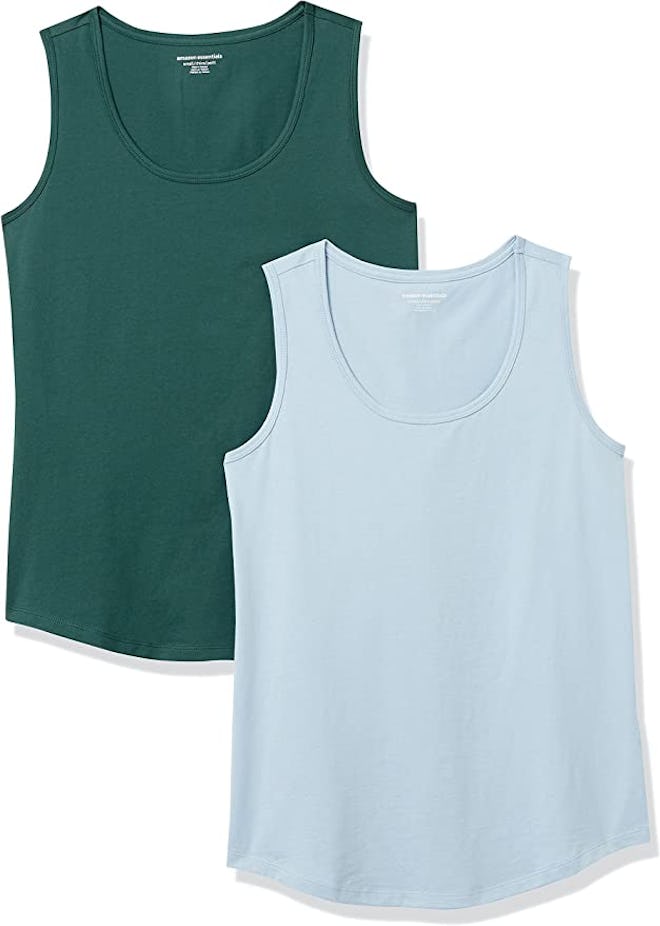 Amazon Essentials Classic-Fit 100% Cotton Sleeveless Tank Top (2-Pack)