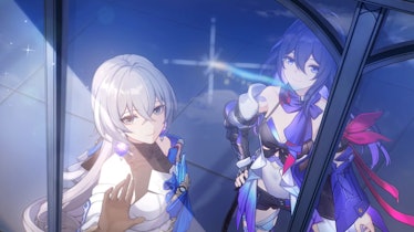 Bronya and Seele looking out a window