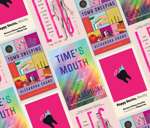 Collage of colorful book covers with various titles and illustrations, displayed in a scattered layo...
