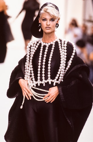 Ines de la Fressange walks the runway during the Chanel Ready to