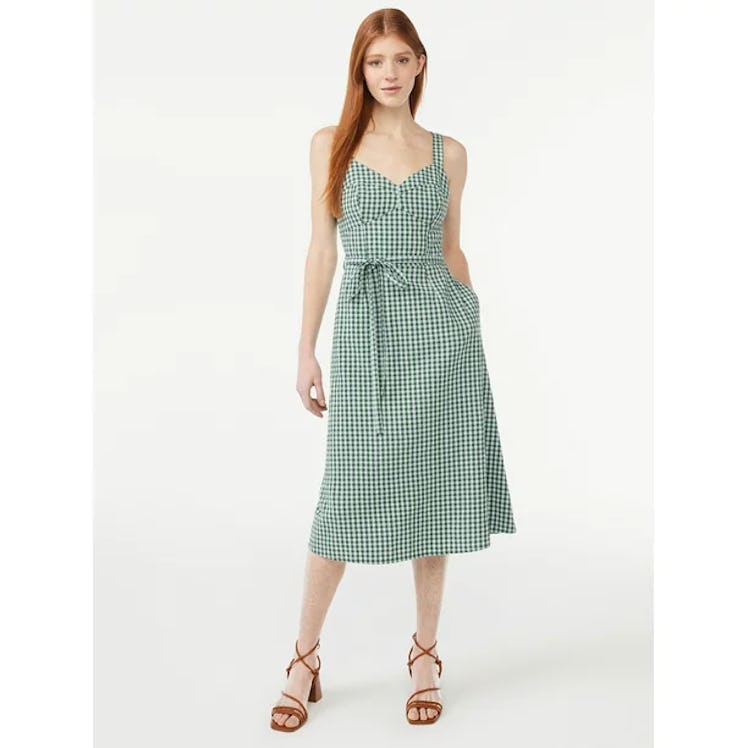 Midi Sundress with Tie Belt