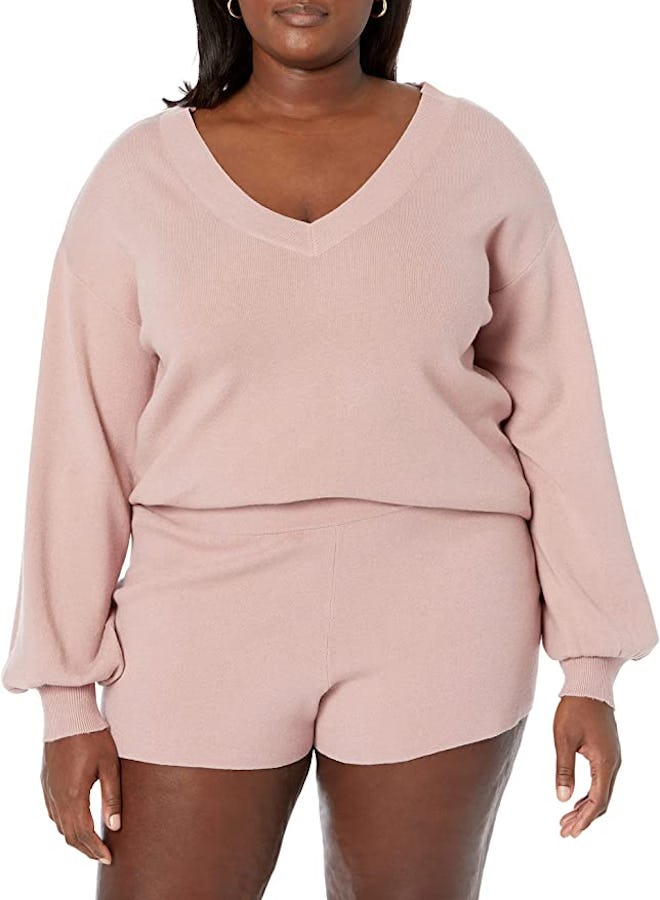 The Drop Mia Bell Sleeve V-Neck Supersoft Sweater
