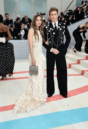  Hannah Bagshawe and Eddie Redmayne attend The 2023 Met Gala Celebrating "Karl Lagerfeld: A Line Of ...