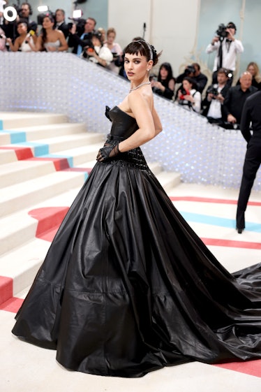 Lily James attends The 2023 Met Gala Celebrating "Karl Lagerfeld: A Line Of Beauty" at The Metropoli...