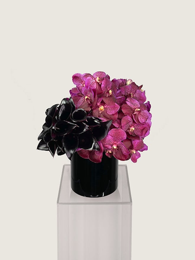 Mother's day flowers 2023 with black callas and vanda orchids