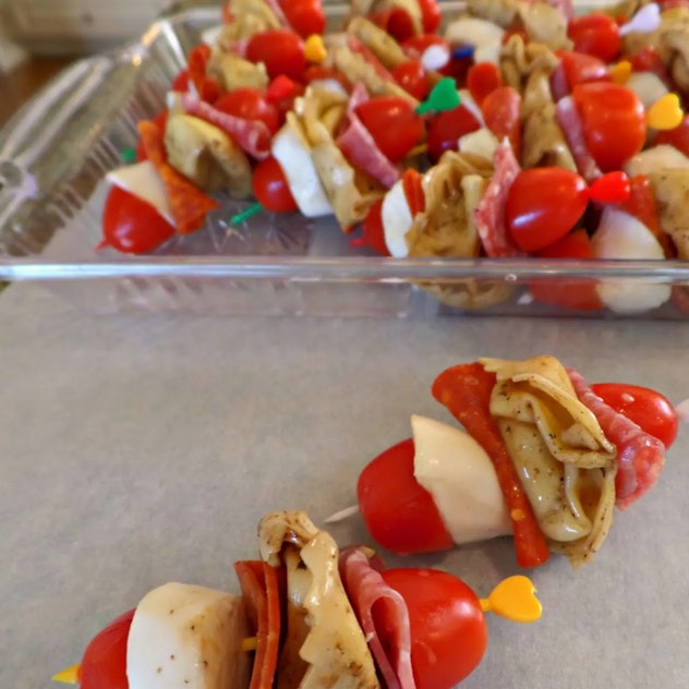 tortellini salad skewers