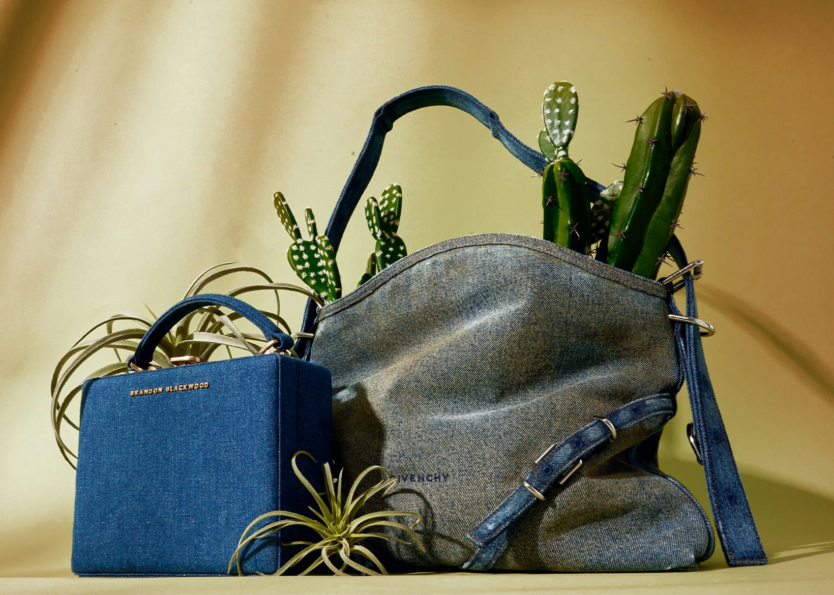 summer 2023 denim bags from brandon blackwood and givenchy