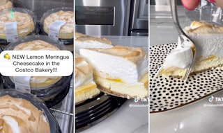 Costco's bakery has outdone itself again, this time with a four-pound lemon meringue cheesecake.