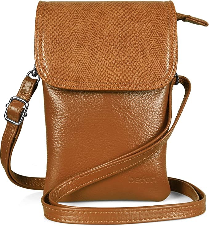 befen Genuine Leather Cell Phone Crossbody Bag