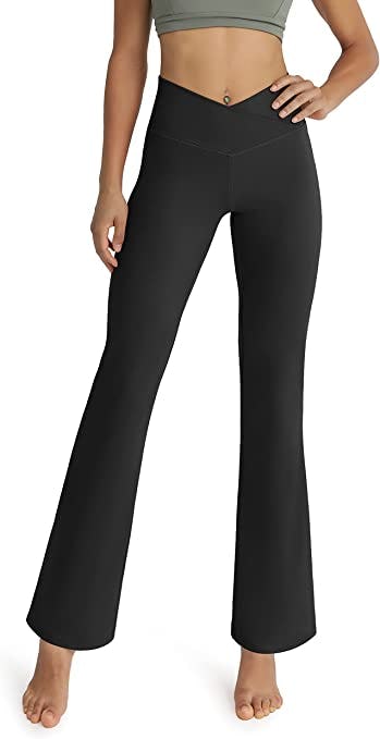 ODODOS Cross Waist Bootcut Yoga Pants