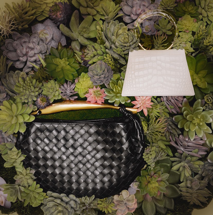 summer 2023 novelty top handle bags Bottega Veneta sardine and Alexis Bittar