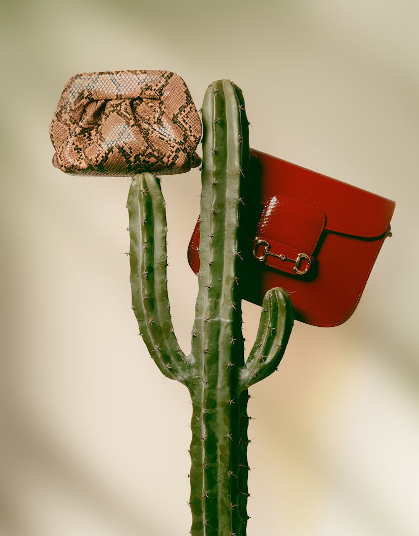 summer 2023 snakeskin bags from Themoirè and Gucci