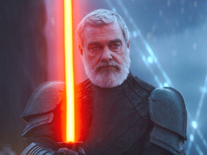 Baylan Skoll with an orange lightsaber