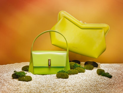 summer 2023 yellow and green chartreuse bags from Ferragamo and Mansur Gavriel