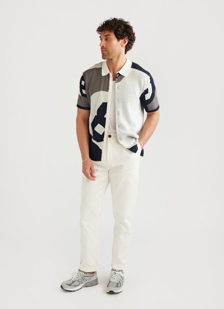 The Puddy Knitted Shirt Seinfeld x Percival Cream with Black