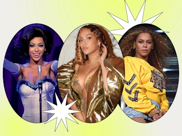 Beyoncé in 'Dreamgirls', in Dubai, and at Coachella, representing her many eras.