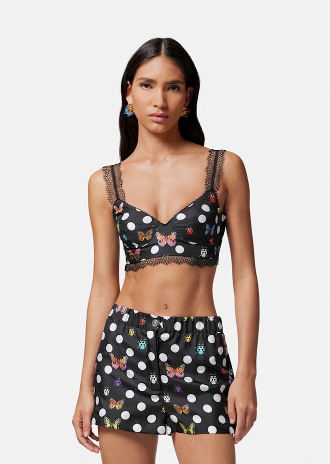 Dua Lipa x Versace Butterflies Bustier Top