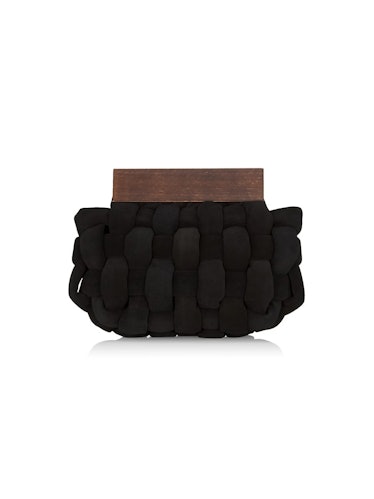 Pia Suede Woven Clutch