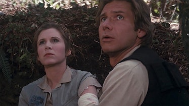 Carrie Fisher and Harrison Ford in Return of the Jedi