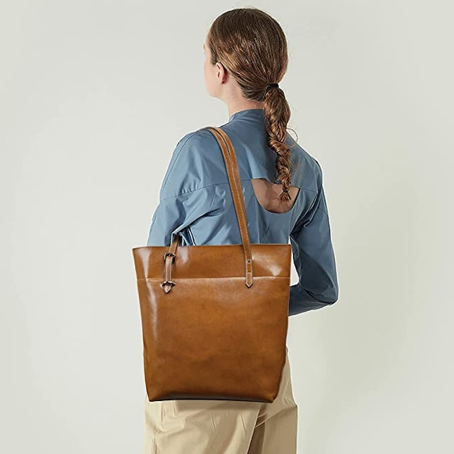 S-ZONE Genuine Leather Tote Bag