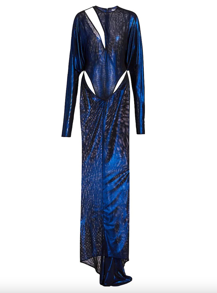 LaQuan Smith Iridescent Cut-Out Gown