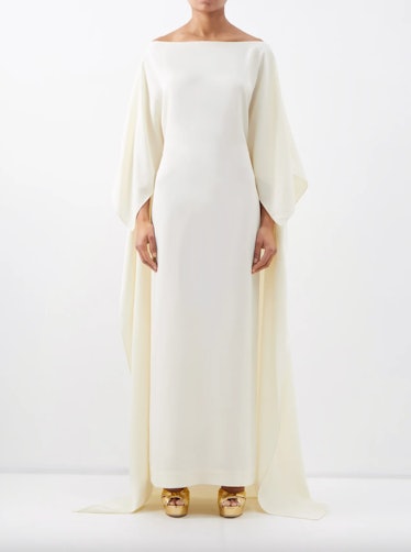 Taller Marmo Leggera cape satin maxi dress