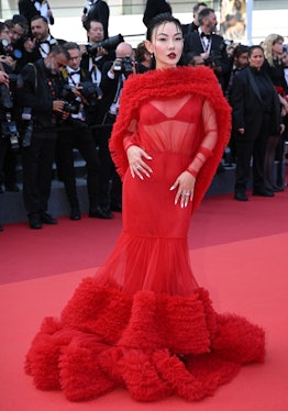 Jessica Wang attends the "Firebrand (Le Jeu De La Reine)" red carpet during the 76th annual Cannes f...