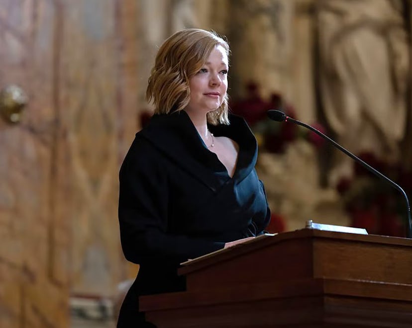 Shiv Roy gives a eulogy at Logan's funeral in the Church and State episode of the last season of Suc...