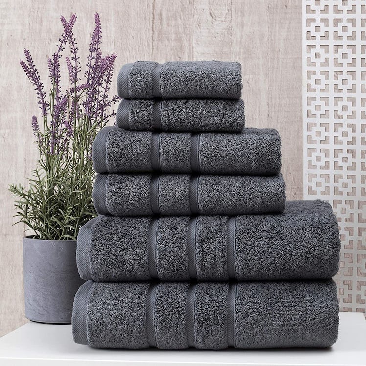 UpThrone Turkish Cotton Bath Towels (Set of 6)