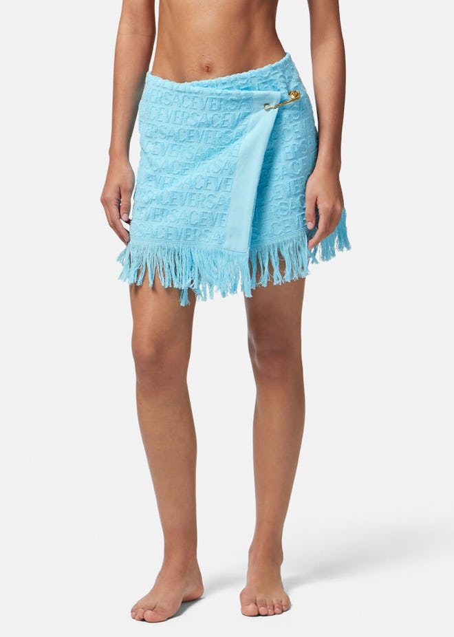 Dua Lipa x Versace Allover Towel Wrap Skirt 