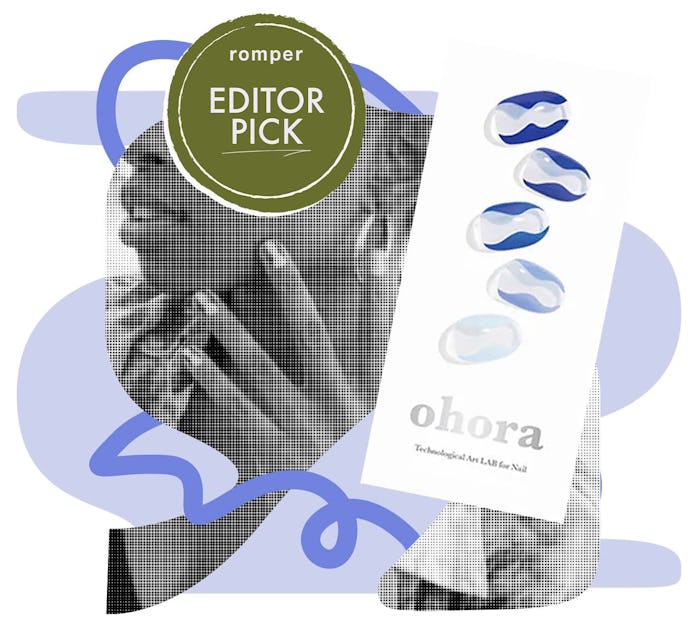 Collage of woman's profile and Ohora gel nails in a Review Of Ohora's Semi-Cured Gel Nails