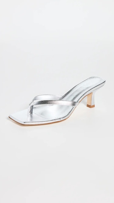 Wilma Laminated Nappa Leather Silver Sandals