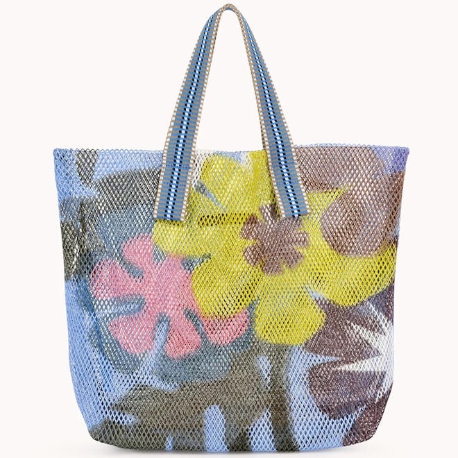 Small Floral Print Mesh Tote By Epice