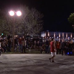 Lucas and Nathan play basketball at The Rivercourt, which is one of the 'One Tree Hill' filming loca...