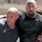 Vin Diesel and Dwayne Johnson in 'Fast and Furious'