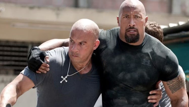 Vin Diesel and Dwayne Johnson in 'Fast and Furious'