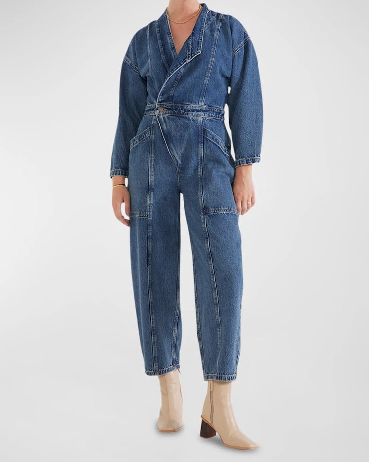 Liv Asymmetric Denim Jumpsuit