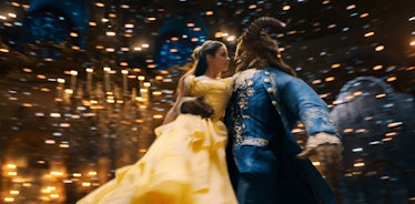 Emma Watson's Belle and Dan Stevens' Beast dance together in 2017's Beauty and the Beast