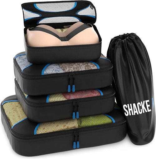 Shacke Pak - 5 Set Packing Cubes - Travel Organizers with Laundry Bag