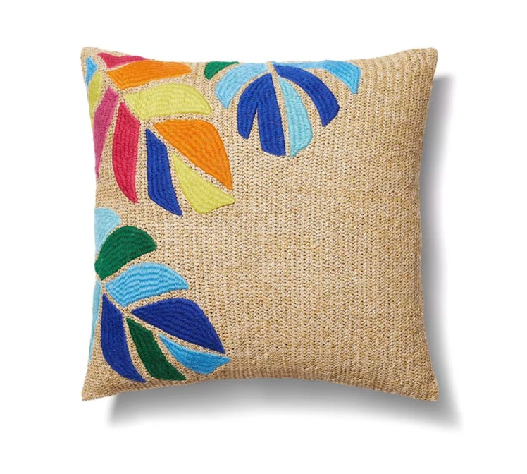 Striped Palm Outdoor Throw Pillow 