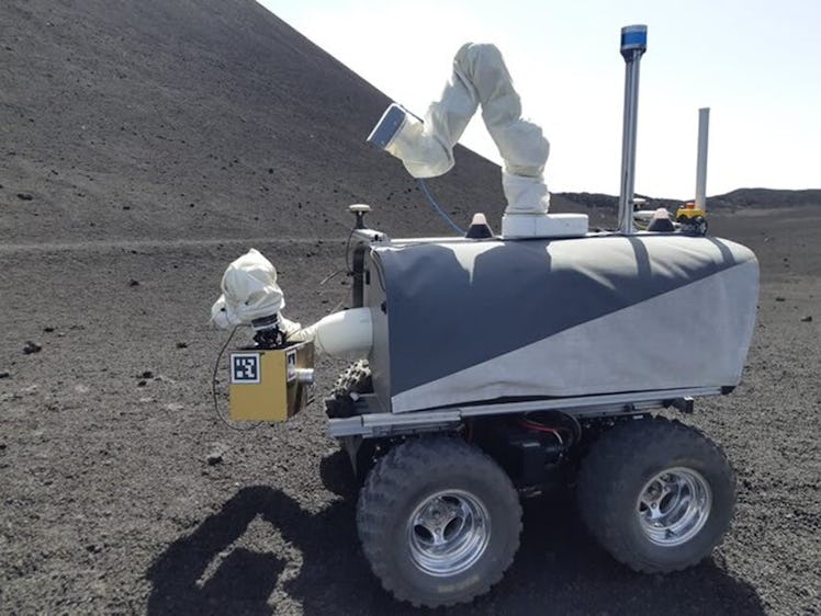 Image of the Interact Rover, one of the remote-operated vehicles used in the Surface Avatar experime...