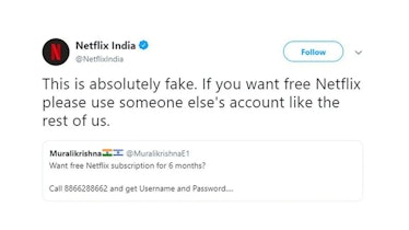 Apparently even Netflix India is guilty of password sharing. 
