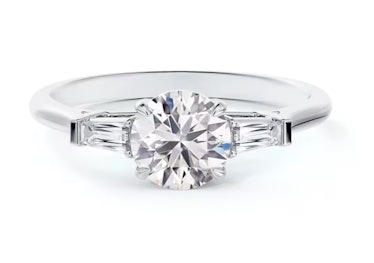 Forevermark Accents™ Engagement Ring with Tapered Baguette Sides