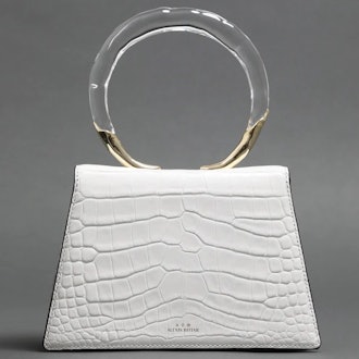 Lucite Quad Handbag - White Croc