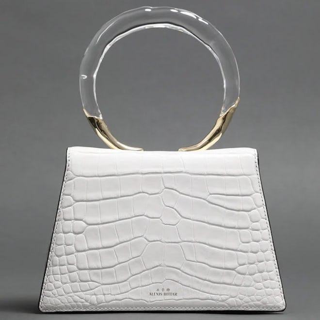 Lucite Quad Handbag - White Croc