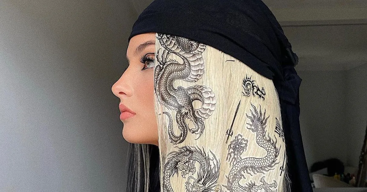 Temporary Hair Tattoos Are Trending & They're *So* Cool